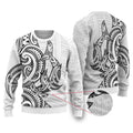 New Zealand Hammerhead Shark Ugly Christmas Sweater Maori Haehae Mangopare White - Aussie Hoodie