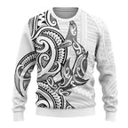 New Zealand Hammerhead Shark Ugly Christmas Sweater Maori Haehae Mangopare White - Aussie Hoodie