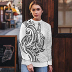 New Zealand Hammerhead Shark Ugly Christmas Sweater Maori Haehae Mangopare White - Aussie Hoodie