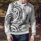 New Zealand Hammerhead Shark Ugly Christmas Sweater Maori Haehae Mangopare White - Aussie Hoodie