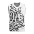 New Zealand Hammerhead Shark Christmas Knitted V-Neck Vest Maori Haehae Mangopare White - Aussie Hoodie