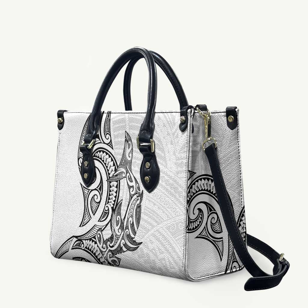 New Zealand Hammerhead Shark Leather Bag Maori Haehae Mangopare White - Aussie Hoodie