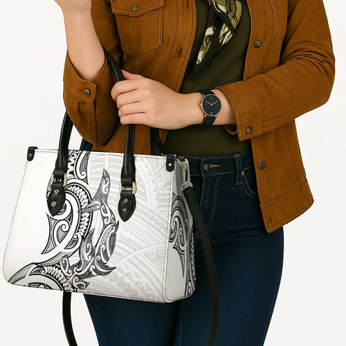 New Zealand Hammerhead Shark Leather Bag Maori Haehae Mangopare White - Aussie Hoodie