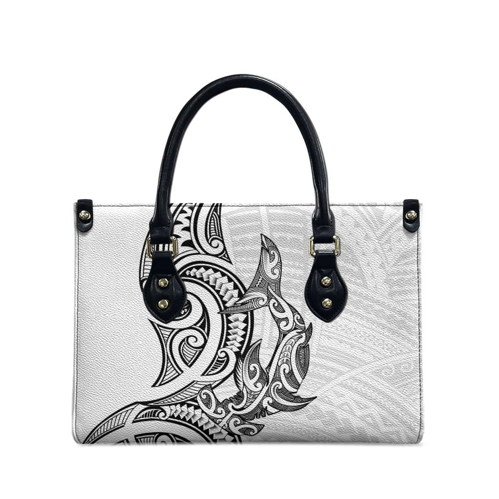 New Zealand Hammerhead Shark Leather Bag Maori Haehae Mangopare White - Aussie Hoodie