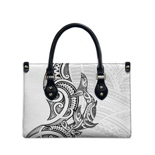 New Zealand Hammerhead Shark Leather Bag Maori Haehae Mangopare White - Aussie Hoodie