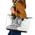 New Zealand Hammerhead Shark Leather Tote Bag Maori Haehae Mangopare White - Aussie Hoodie
