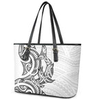 New Zealand Hammerhead Shark Leather Tote Bag Maori Haehae Mangopare White - Aussie Hoodie