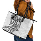 New Zealand Hammerhead Shark Leather Tote Bag Maori Haehae Mangopare White - Aussie Hoodie