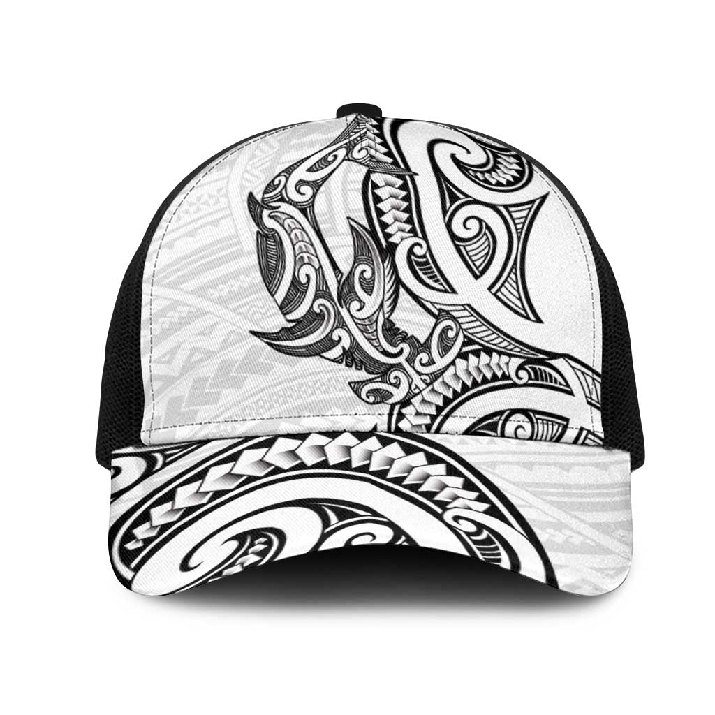 New Zealand Hammerhead Shark Mesh Trucker Cap Maori Haehae Mangopare White - Aussie Hoodie