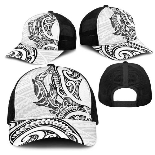 New Zealand Hammerhead Shark Mesh Trucker Cap Maori Haehae Mangopare White - Aussie Hoodie
