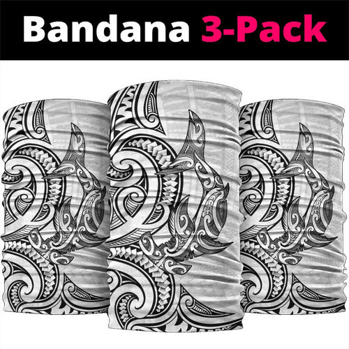 New Zealand Hammerhead Shark Neck Gaiter Maori Haehae Mangopare White - Aussie Hoodie
