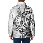 New Zealand Hammerhead Shark Padded Jacket Maori Haehae Mangopare White - Aussie Hoodie