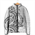 New Zealand Hammerhead Shark Padded Jacket Maori Haehae Mangopare White - Aussie Hoodie