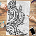 New Zealand Hammerhead Shark Puzzle Maori Haehae Mangopare White - Aussie Hoodie
