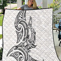 New Zealand Hammerhead Shark Quilt Maori Haehae Mangopare White - Aussie Hoodie