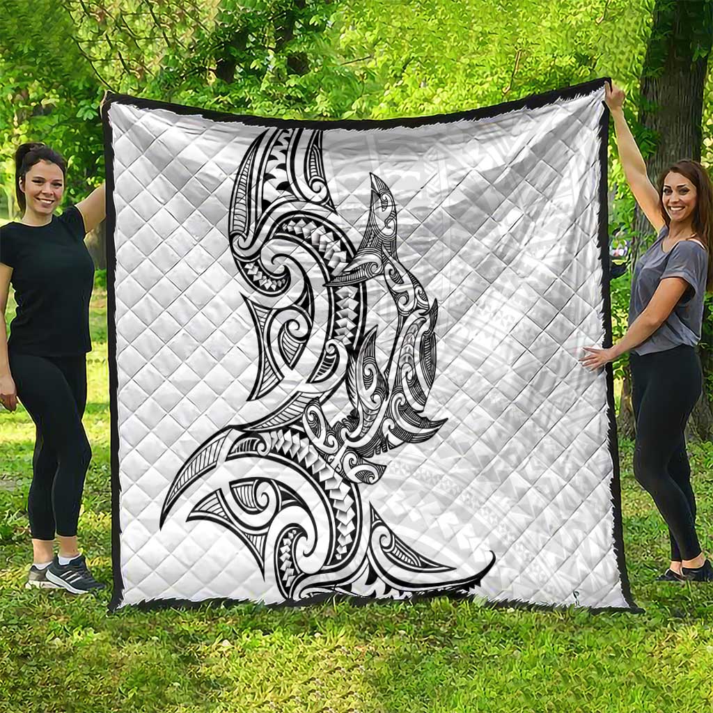 New Zealand Hammerhead Shark Quilt Maori Haehae Mangopare White - Aussie Hoodie