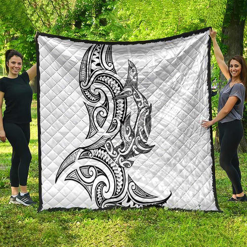 New Zealand Hammerhead Shark Quilt Maori Haehae Mangopare White - Aussie Hoodie