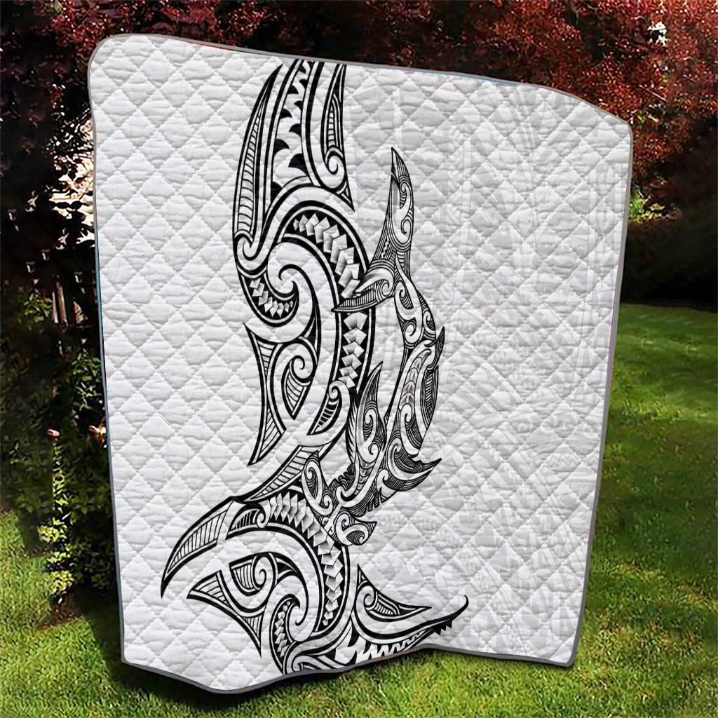 New Zealand Hammerhead Shark Quilt Maori Haehae Mangopare White - Aussie Hoodie