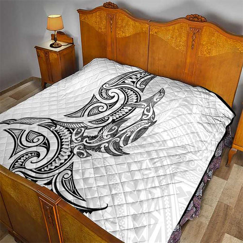 New Zealand Hammerhead Shark Quilt Maori Haehae Mangopare White - Aussie Hoodie