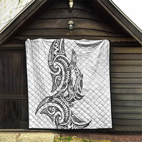 New Zealand Hammerhead Shark Quilt Maori Haehae Mangopare White - Aussie Hoodie