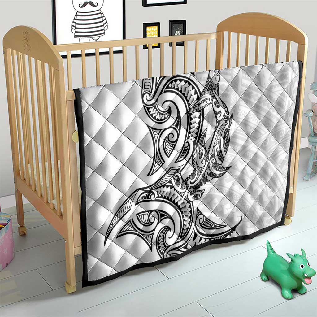New Zealand Hammerhead Shark Quilt Maori Haehae Mangopare White - Aussie Hoodie