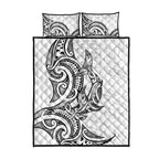 New Zealand Hammerhead Shark Quilt Bed Set Maori Haehae Mangopare White - Aussie Hoodie