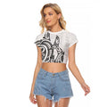 New Zealand Hammerhead Shark Raglan Cropped T Shirt Maori Haehae Mangopare White - Aussie Hoodie