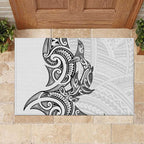 New Zealand Hammerhead Shark Rubber Doormat Maori Haehae Mangopare White - Aussie Hoodie