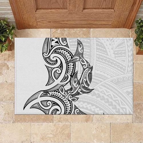 New Zealand Hammerhead Shark Rubber Doormat Maori Haehae Mangopare White - Aussie Hoodie