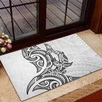 New Zealand Hammerhead Shark Rubber Doormat Maori Haehae Mangopare White - Aussie Hoodie