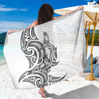 New Zealand Hammerhead Shark Sarong Maori Haehae Mangopare White - Aussie Hoodie