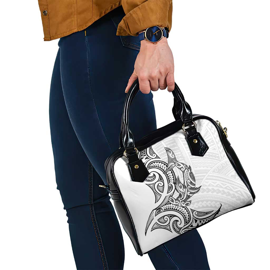 New Zealand Hammerhead Shark Shoulder Handbag Maori Haehae Mangopare White - Aussie Hoodie
