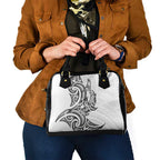 New Zealand Hammerhead Shark Shoulder Handbag Maori Haehae Mangopare White - Aussie Hoodie
