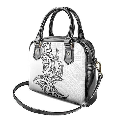 New Zealand Hammerhead Shark Shoulder Handbag Maori Haehae Mangopare White - Aussie Hoodie