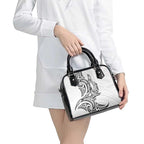 New Zealand Hammerhead Shark Shoulder Handbag Maori Haehae Mangopare White - Aussie Hoodie