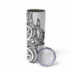 New Zealand Hammerhead Shark Skinny Tumbler Maori Haehae Mangopare White - Aussie Hoodie