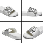 New Zealand Hammerhead Shark Slide Sandals Maori Haehae Mangopare White - Aussie Hoodie