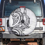 New Zealand Hammerhead Shark Spare Tire Cover Maori Haehae Mangopare White - Aussie Hoodie