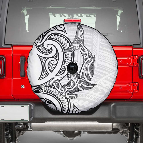 New Zealand Hammerhead Shark Spare Tire Cover Maori Haehae Mangopare White - Aussie Hoodie