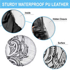 New Zealand Hammerhead Shark Spare Tire Cover Maori Haehae Mangopare White - Aussie Hoodie