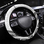 New Zealand Hammerhead Shark Steering Wheel Cover Maori Haehae Mangopare White - Aussie Hoodie