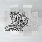 New Zealand Hammerhead Shark Tablecloth Maori Haehae Mangopare White - Aussie Hoodie