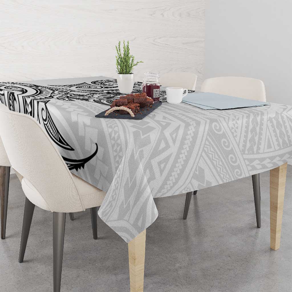 New Zealand Hammerhead Shark Tablecloth Maori Haehae Mangopare White - Aussie Hoodie