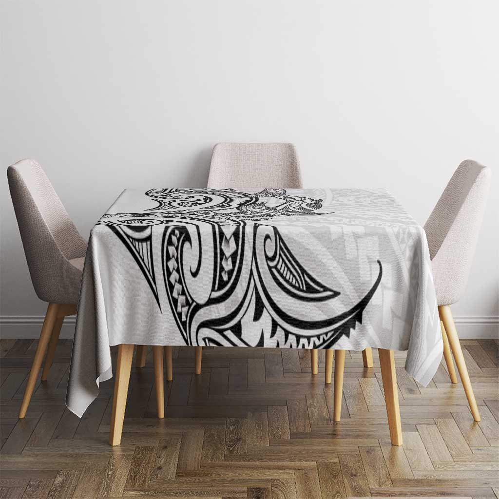 New Zealand Hammerhead Shark Tablecloth Maori Haehae Mangopare White - Aussie Hoodie
