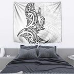 New Zealand Hammerhead Shark Tapestry Maori Haehae Mangopare White - Aussie Hoodie