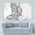 New Zealand Hammerhead Shark Tapestry Maori Haehae Mangopare White - Aussie Hoodie