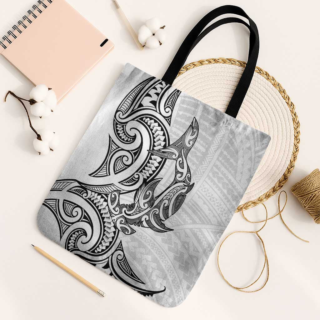 New Zealand Hammerhead Shark Tote Bag Maori Haehae Mangopare White - Aussie Hoodie