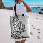New Zealand Hammerhead Shark Tote Bag Maori Haehae Mangopare White - Aussie Hoodie