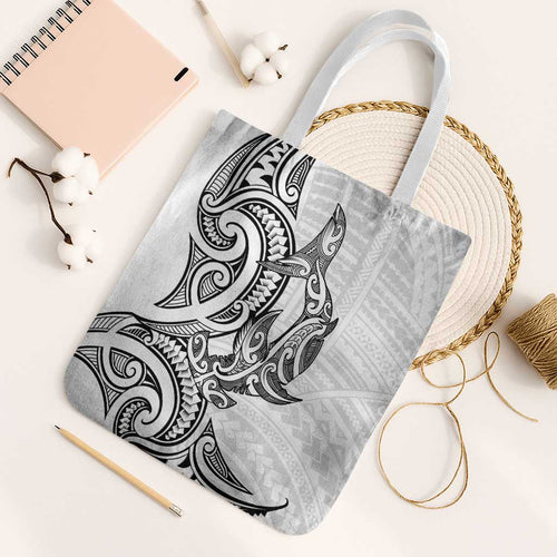 New Zealand Hammerhead Shark Tote Bag Maori Haehae Mangopare White - Aussie Hoodie