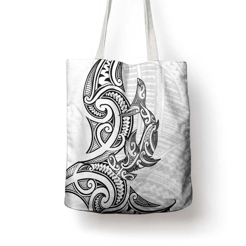 New Zealand Hammerhead Shark Tote Bag Maori Haehae Mangopare White - Aussie Hoodie